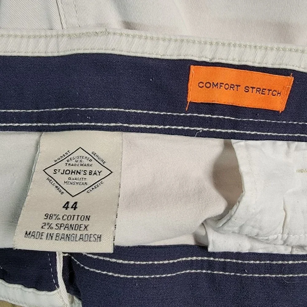 St. Johns Bay Beige Comfort Stretch Relax Casual Outdoor Men's Cargo Shorts